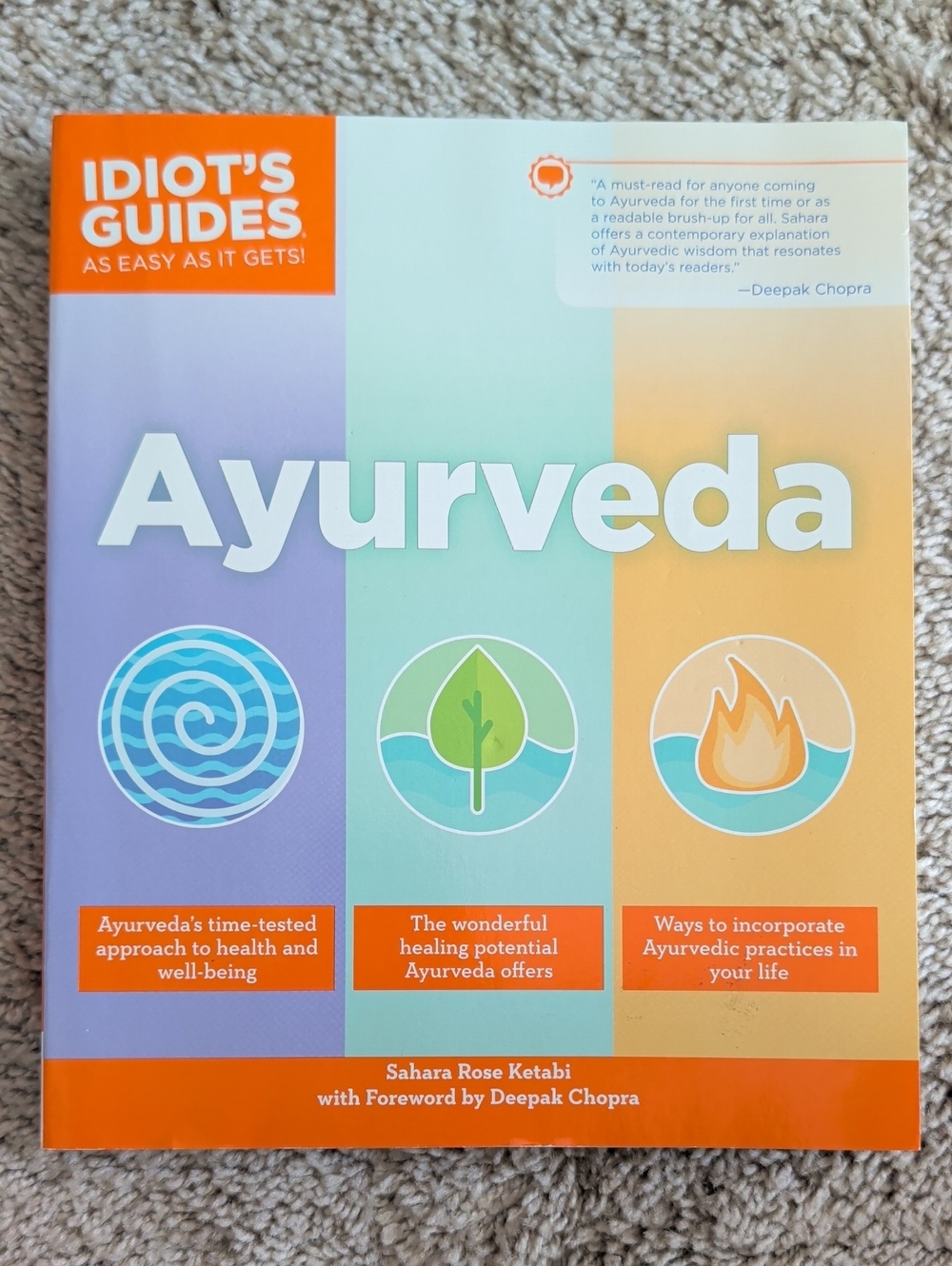Idiot's Guides Ayurveda Book - Multicolor Cover